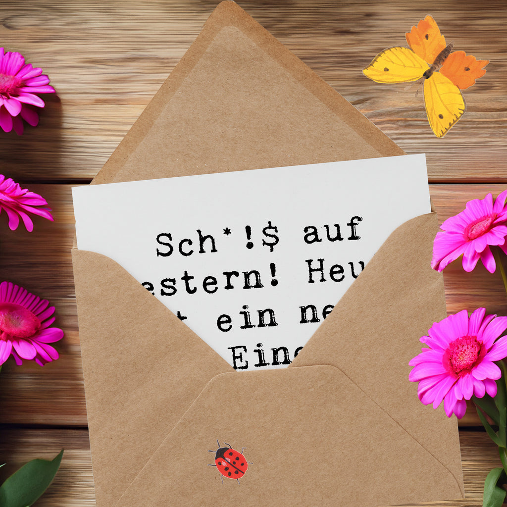 Deluxe Karte Spruch Selbstzweifel Neuanfang Karte, Grußkarte, Klappkarte, Einladungskarte, Glückwunschkarte, Hochzeitskarte, Geburtstagskarte, Hochwertige Grußkarte, Hochwertige Klappkarte