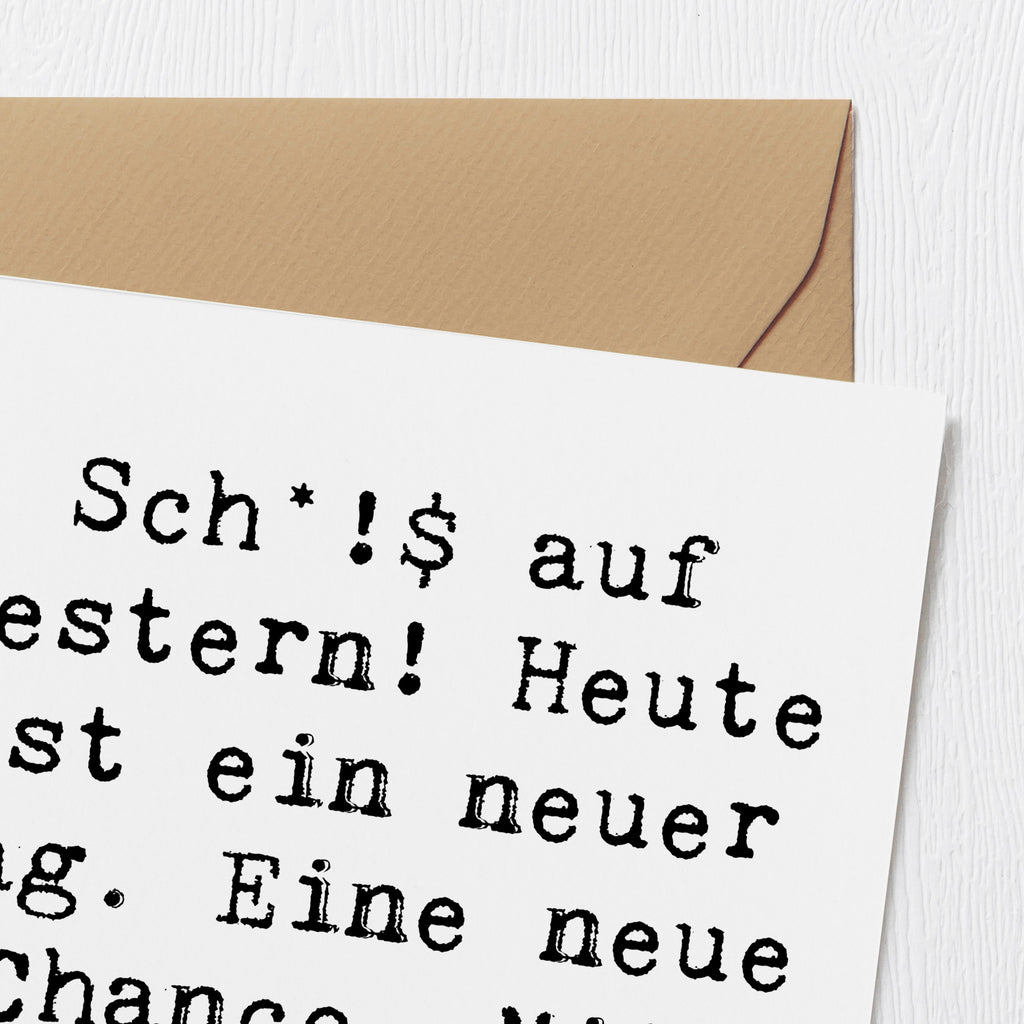 Deluxe Karte Spruch Selbstzweifel Neuanfang Karte, Grußkarte, Klappkarte, Einladungskarte, Glückwunschkarte, Hochzeitskarte, Geburtstagskarte, Hochwertige Grußkarte, Hochwertige Klappkarte