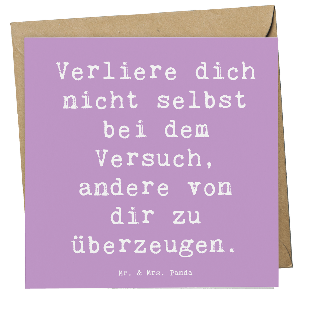 Deluxe Karte Spruch Selbstzweifel vermeiden Karte, Grußkarte, Klappkarte, Einladungskarte, Glückwunschkarte, Hochzeitskarte, Geburtstagskarte, Hochwertige Grußkarte, Hochwertige Klappkarte