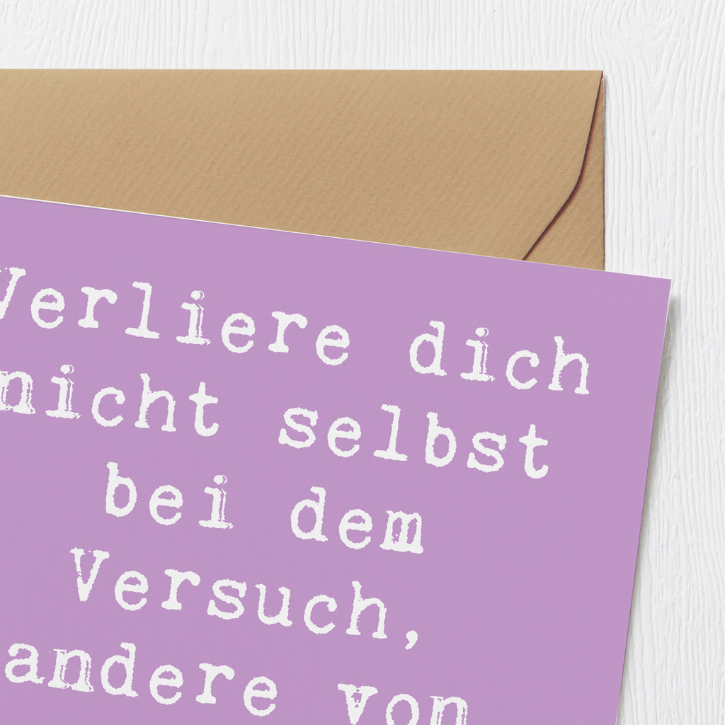 Deluxe Karte Spruch Selbstzweifel vermeiden Karte, Grußkarte, Klappkarte, Einladungskarte, Glückwunschkarte, Hochzeitskarte, Geburtstagskarte, Hochwertige Grußkarte, Hochwertige Klappkarte