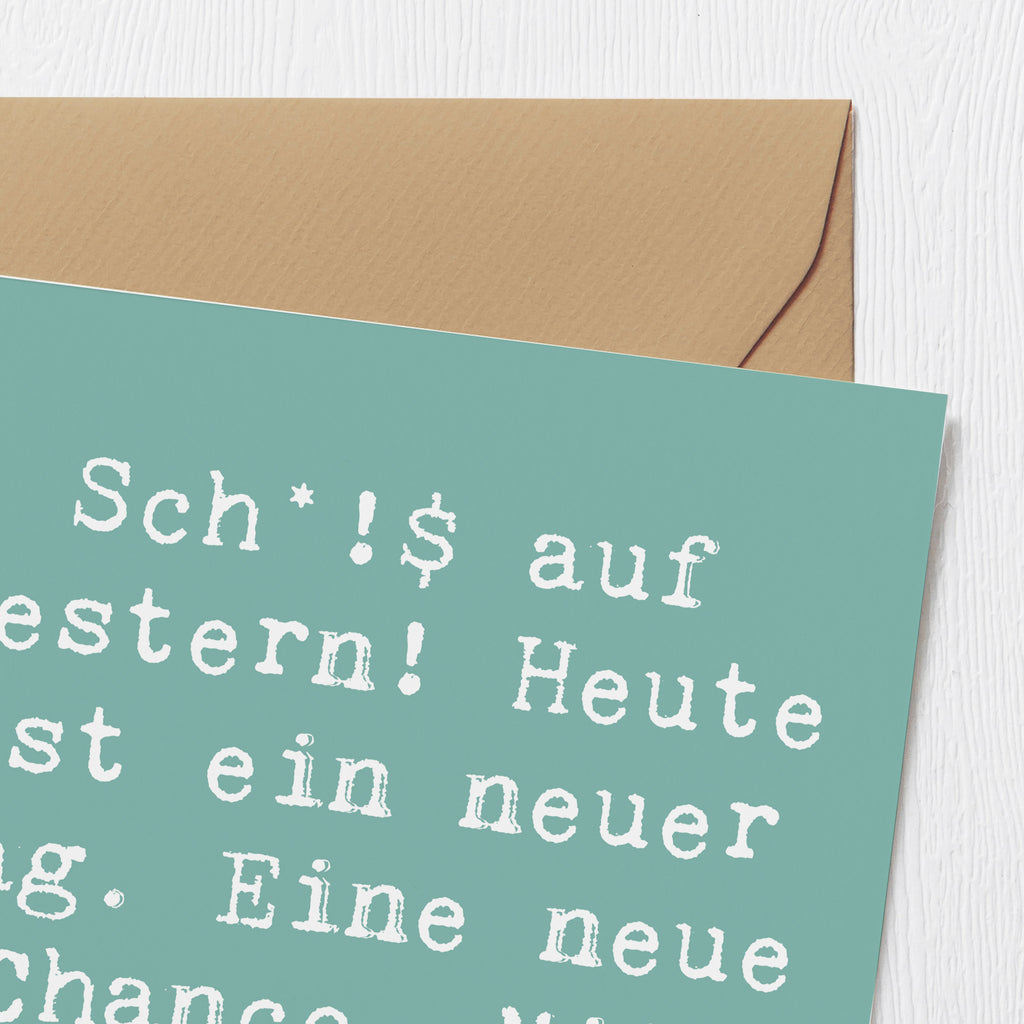 Deluxe Karte Spruch Selbstzweifel Neuanfang Karte, Grußkarte, Klappkarte, Einladungskarte, Glückwunschkarte, Hochzeitskarte, Geburtstagskarte, Hochwertige Grußkarte, Hochwertige Klappkarte