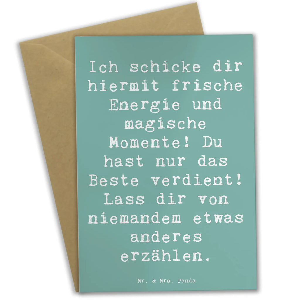 Grußkarte Spruch Freude und Energie Grußkarte, Klappkarte, Einladungskarte, Glückwunschkarte, Hochzeitskarte, Geburtstagskarte, Karte, Ansichtskarten