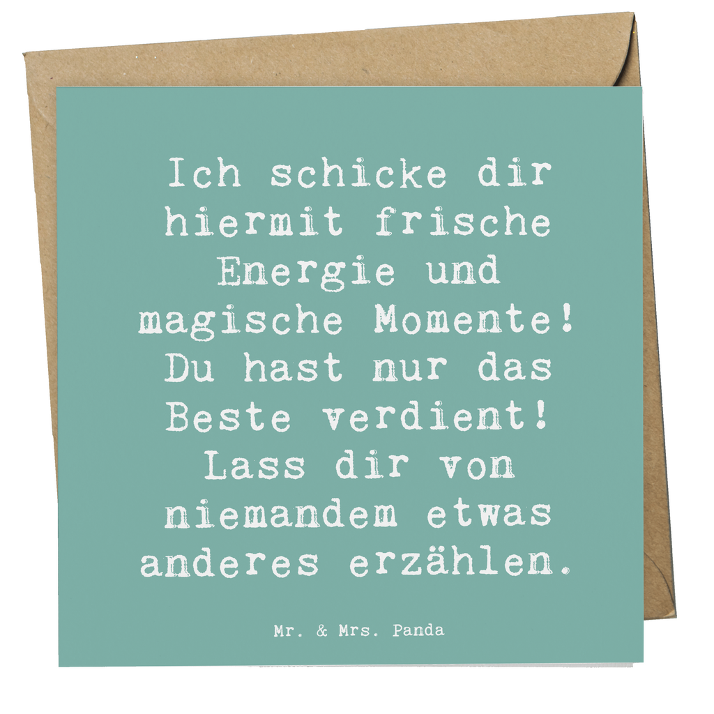 Deluxe Karte Spruch Freude und Energie Karte, Grußkarte, Klappkarte, Einladungskarte, Glückwunschkarte, Hochzeitskarte, Geburtstagskarte, Hochwertige Grußkarte, Hochwertige Klappkarte