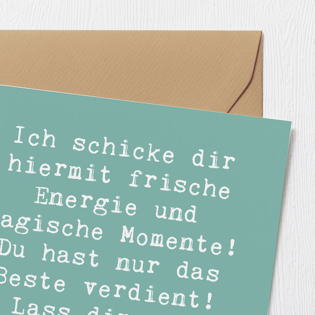 Deluxe Karte Spruch Freude und Energie Karte, Grußkarte, Klappkarte, Einladungskarte, Glückwunschkarte, Hochzeitskarte, Geburtstagskarte, Hochwertige Grußkarte, Hochwertige Klappkarte