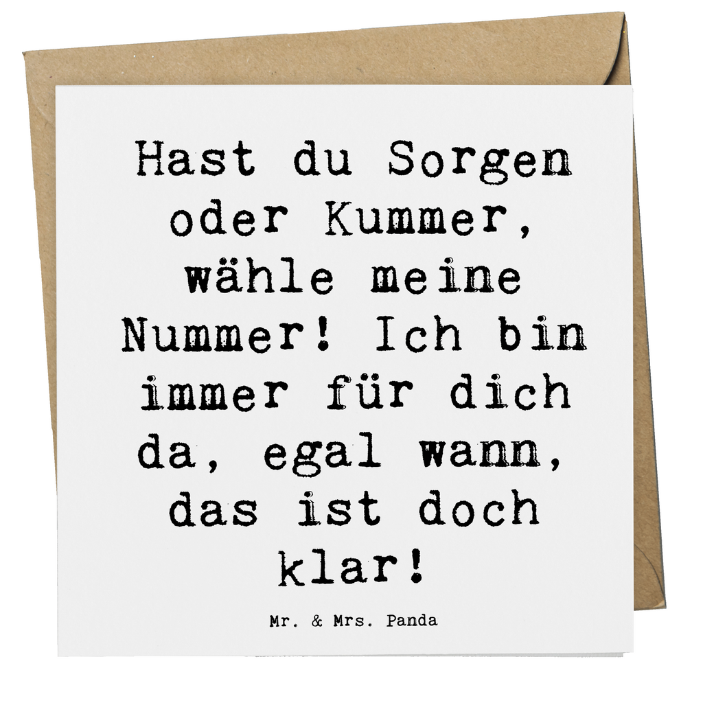 Deluxe Karte Spruch Trost Nummer Karte, Grußkarte, Klappkarte, Einladungskarte, Glückwunschkarte, Hochzeitskarte, Geburtstagskarte, Hochwertige Grußkarte, Hochwertige Klappkarte