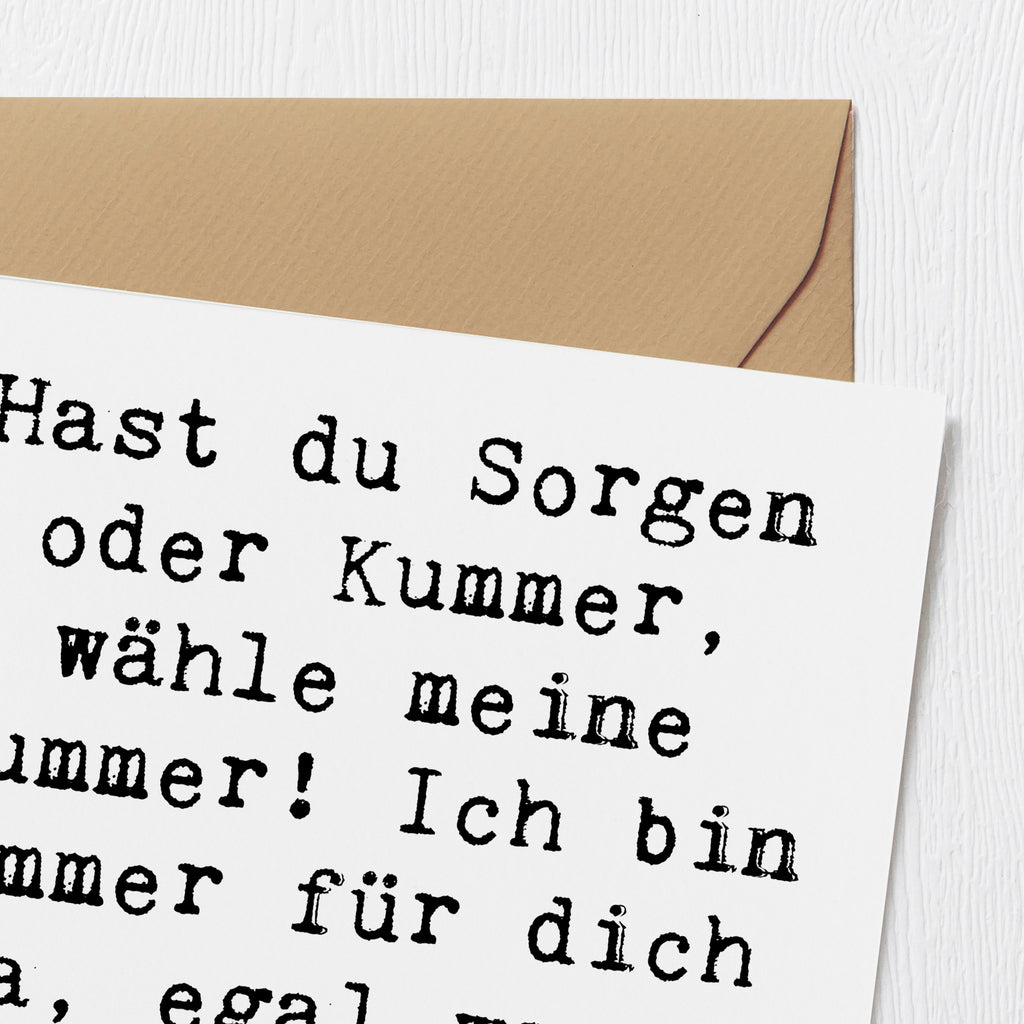 Deluxe Karte Spruch Trost Nummer Karte, Grußkarte, Klappkarte, Einladungskarte, Glückwunschkarte, Hochzeitskarte, Geburtstagskarte, Hochwertige Grußkarte, Hochwertige Klappkarte