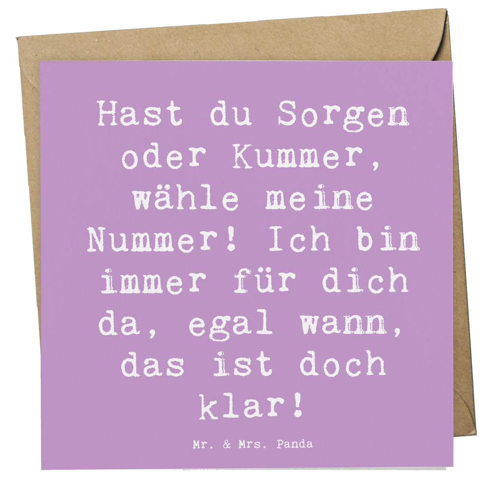 Deluxe Karte Spruch Trost Nummer Karte, Grußkarte, Klappkarte, Einladungskarte, Glückwunschkarte, Hochzeitskarte, Geburtstagskarte, Hochwertige Grußkarte, Hochwertige Klappkarte