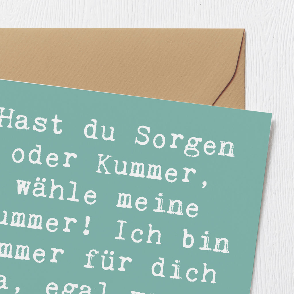 Deluxe Karte Spruch Trost Nummer Karte, Grußkarte, Klappkarte, Einladungskarte, Glückwunschkarte, Hochzeitskarte, Geburtstagskarte, Hochwertige Grußkarte, Hochwertige Klappkarte