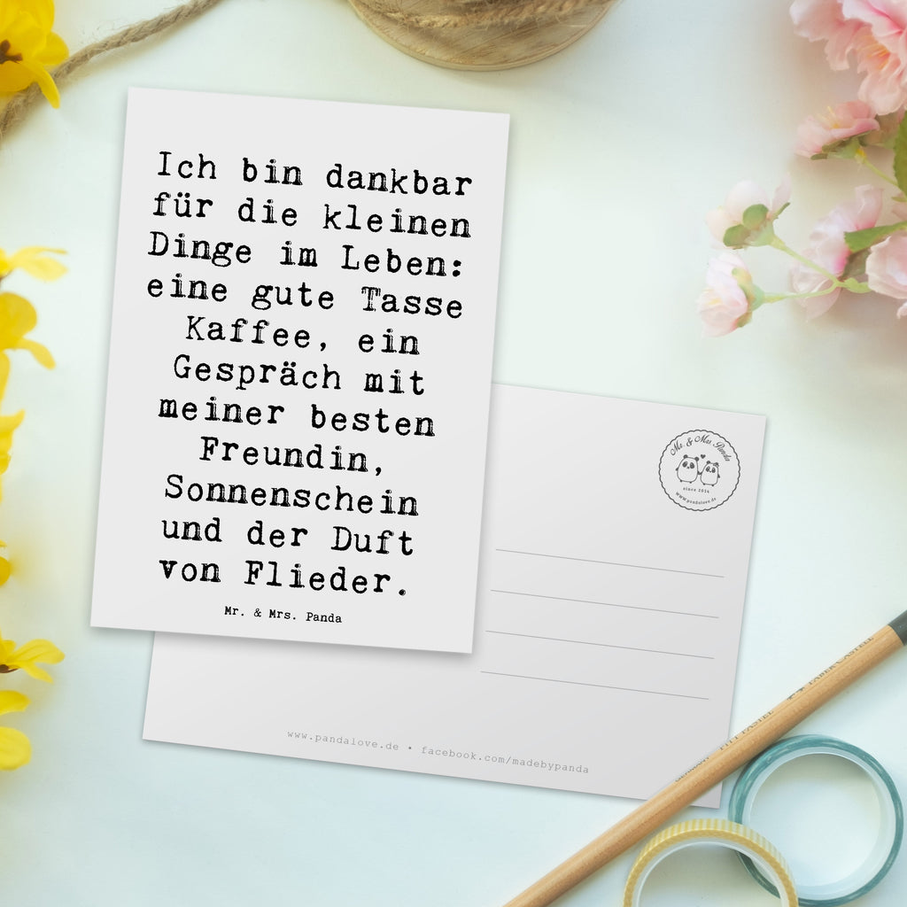 Postkarte Spruch Dankbarkeit für kleine Dinge Postkarte, Karte, Geschenkkarte, Grußkarte, Einladung, Ansichtskarte, Geburtstagskarte, Einladungskarte, Dankeskarte, Ansichtskarten, Einladung Geburtstag, Einladungskarten Geburtstag