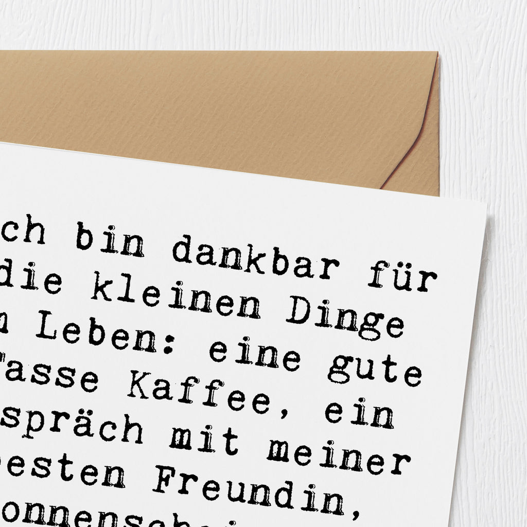 Deluxe Karte Spruch Dankbarkeit für kleine Dinge Karte, Grußkarte, Klappkarte, Einladungskarte, Glückwunschkarte, Hochzeitskarte, Geburtstagskarte, Hochwertige Grußkarte, Hochwertige Klappkarte