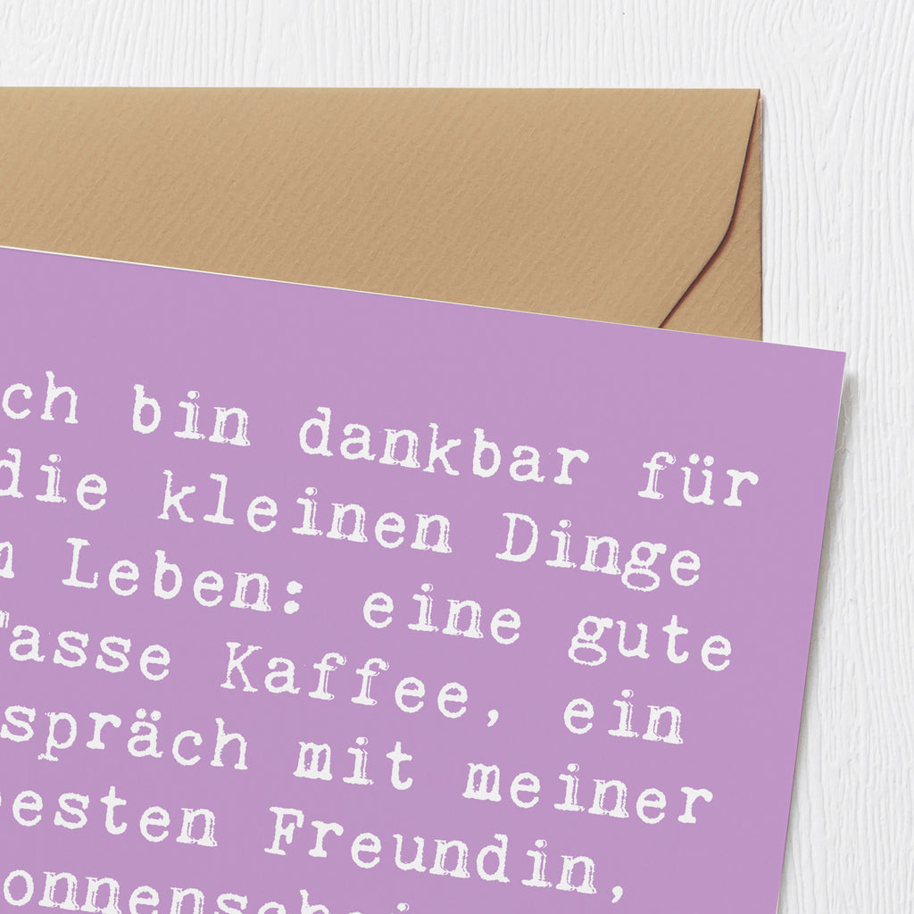 Deluxe Karte Spruch Dankbarkeit für kleine Dinge Karte, Grußkarte, Klappkarte, Einladungskarte, Glückwunschkarte, Hochzeitskarte, Geburtstagskarte, Hochwertige Grußkarte, Hochwertige Klappkarte