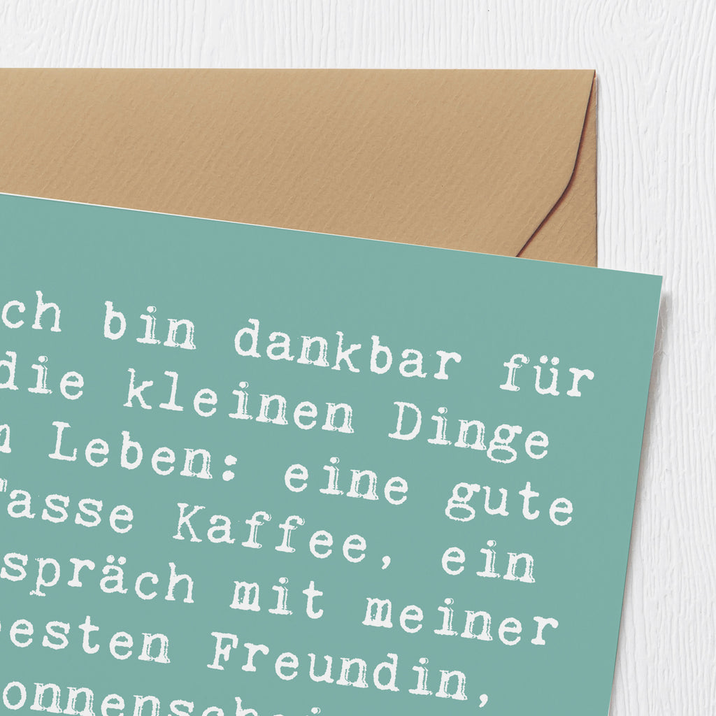 Deluxe Karte Spruch Dankbarkeit für kleine Dinge Karte, Grußkarte, Klappkarte, Einladungskarte, Glückwunschkarte, Hochzeitskarte, Geburtstagskarte, Hochwertige Grußkarte, Hochwertige Klappkarte