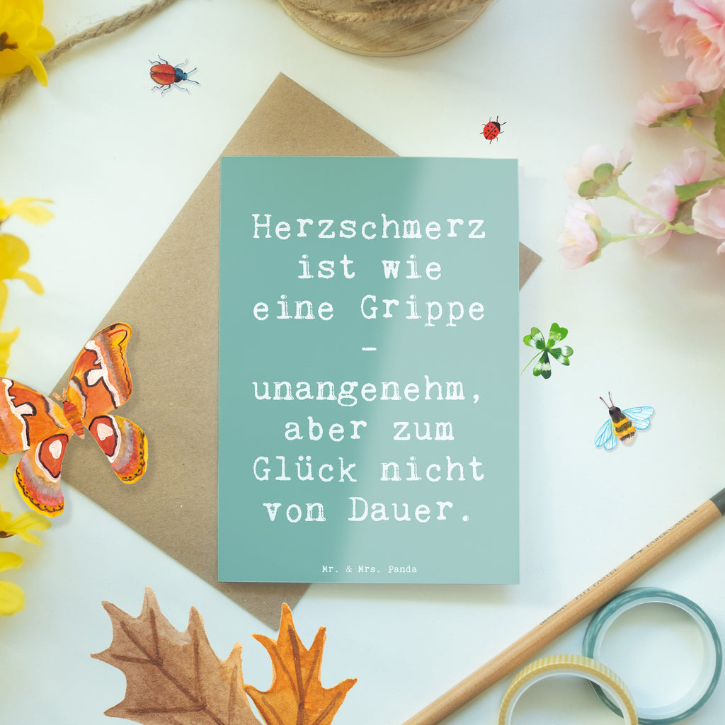 Grußkarte Spruch Herzschmerz Grippe Grußkarte, Klappkarte, Einladungskarte, Glückwunschkarte, Hochzeitskarte, Geburtstagskarte, Karte, Ansichtskarten