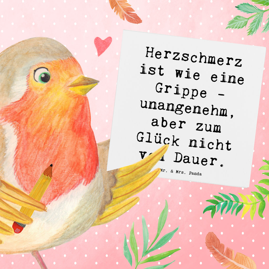 Deluxe Karte Spruch Herzschmerz Grippe Karte, Grußkarte, Klappkarte, Einladungskarte, Glückwunschkarte, Hochzeitskarte, Geburtstagskarte, Hochwertige Grußkarte, Hochwertige Klappkarte