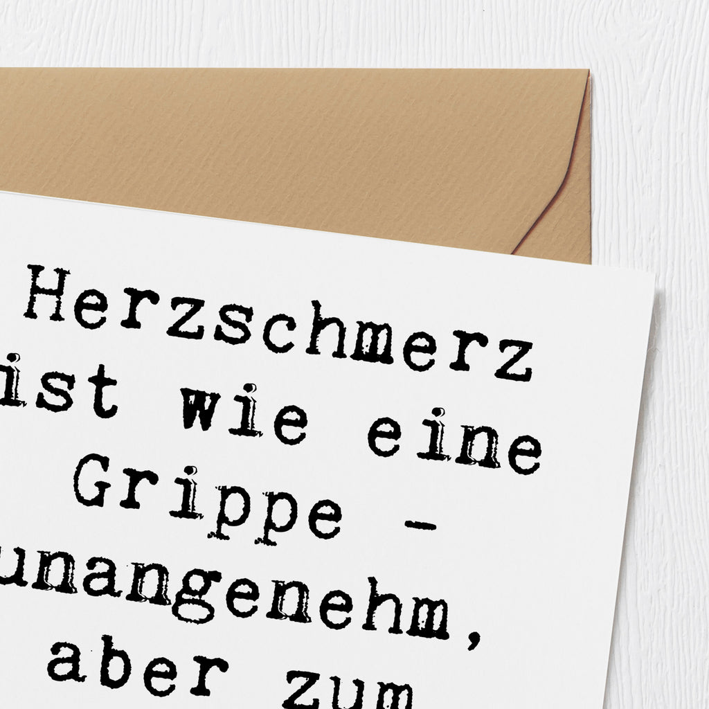 Deluxe Karte Spruch Herzschmerz Grippe Karte, Grußkarte, Klappkarte, Einladungskarte, Glückwunschkarte, Hochzeitskarte, Geburtstagskarte, Hochwertige Grußkarte, Hochwertige Klappkarte