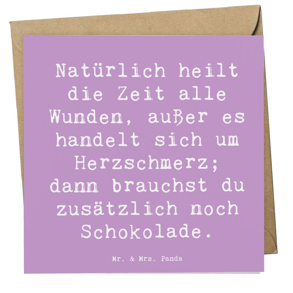 Deluxe Karte Spruch Herzschmerz Schokolade Karte, Grußkarte, Klappkarte, Einladungskarte, Glückwunschkarte, Hochzeitskarte, Geburtstagskarte, Hochwertige Grußkarte, Hochwertige Klappkarte