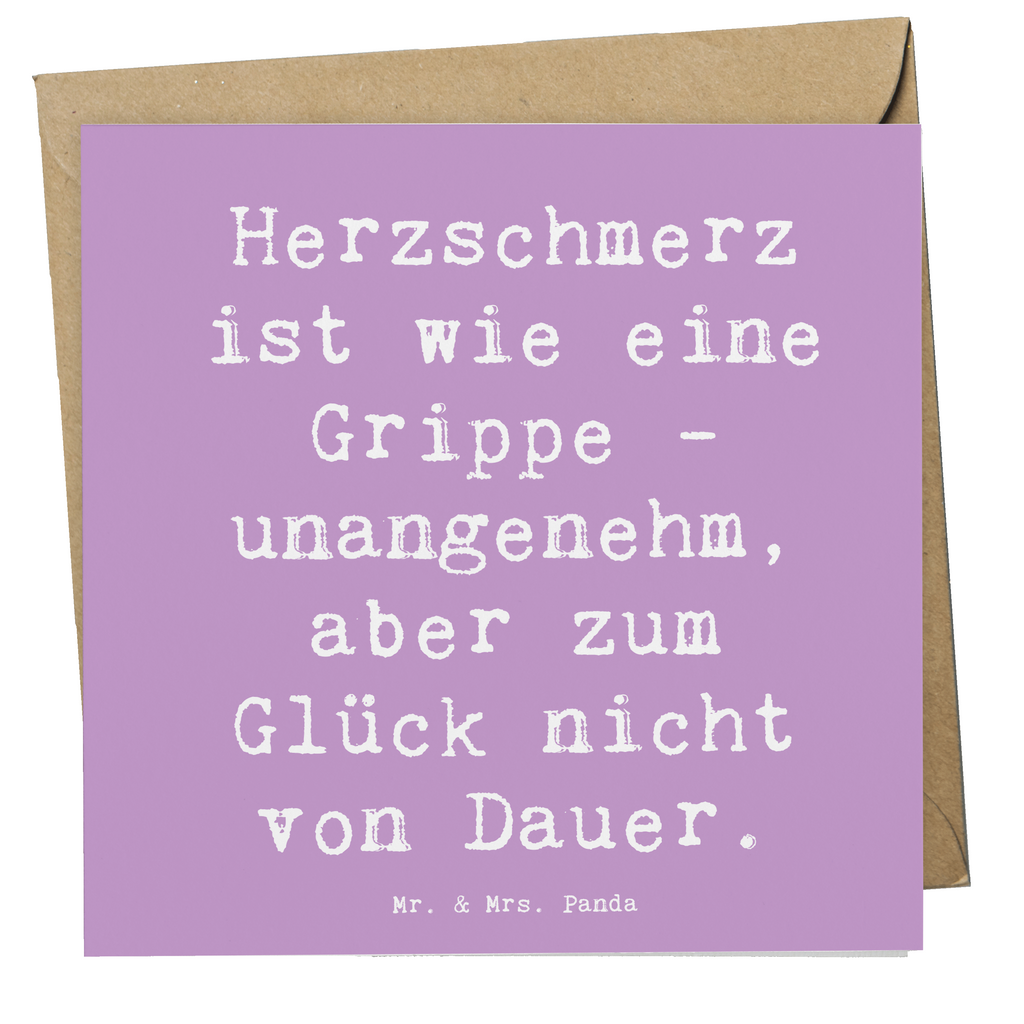 Deluxe Karte Spruch Herzschmerz Grippe Karte, Grußkarte, Klappkarte, Einladungskarte, Glückwunschkarte, Hochzeitskarte, Geburtstagskarte, Hochwertige Grußkarte, Hochwertige Klappkarte