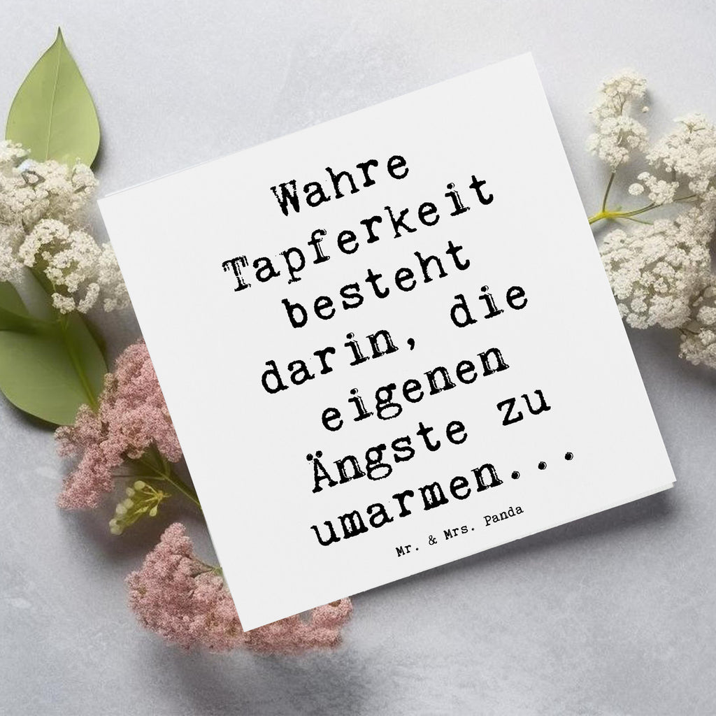 Deluxe Karte Spruch Tapferkeit Umarmung Karte, Grußkarte, Klappkarte, Einladungskarte, Glückwunschkarte, Hochzeitskarte, Geburtstagskarte, Hochwertige Grußkarte, Hochwertige Klappkarte