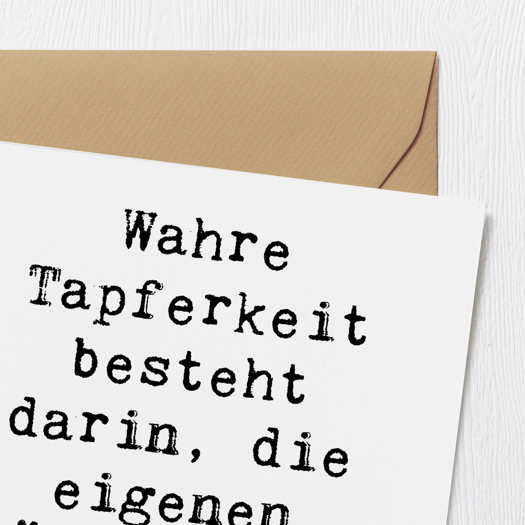 Deluxe Karte Spruch Tapferkeit Umarmung Karte, Grußkarte, Klappkarte, Einladungskarte, Glückwunschkarte, Hochzeitskarte, Geburtstagskarte, Hochwertige Grußkarte, Hochwertige Klappkarte