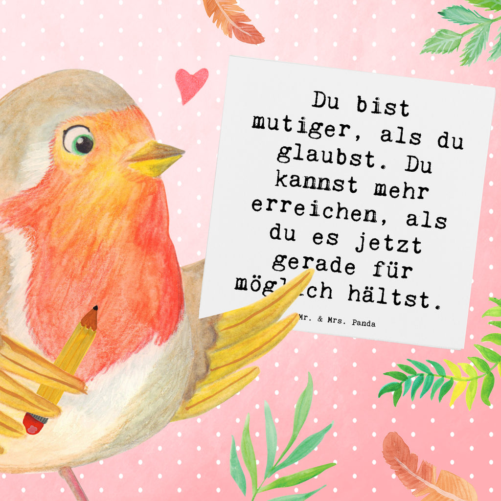 Deluxe Karte Spruch Mut und Tapferkeit Karte, Grußkarte, Klappkarte, Einladungskarte, Glückwunschkarte, Hochzeitskarte, Geburtstagskarte, Hochwertige Grußkarte, Hochwertige Klappkarte