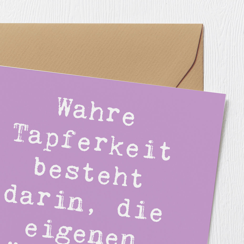 Deluxe Karte Spruch Tapferkeit Umarmung Karte, Grußkarte, Klappkarte, Einladungskarte, Glückwunschkarte, Hochzeitskarte, Geburtstagskarte, Hochwertige Grußkarte, Hochwertige Klappkarte