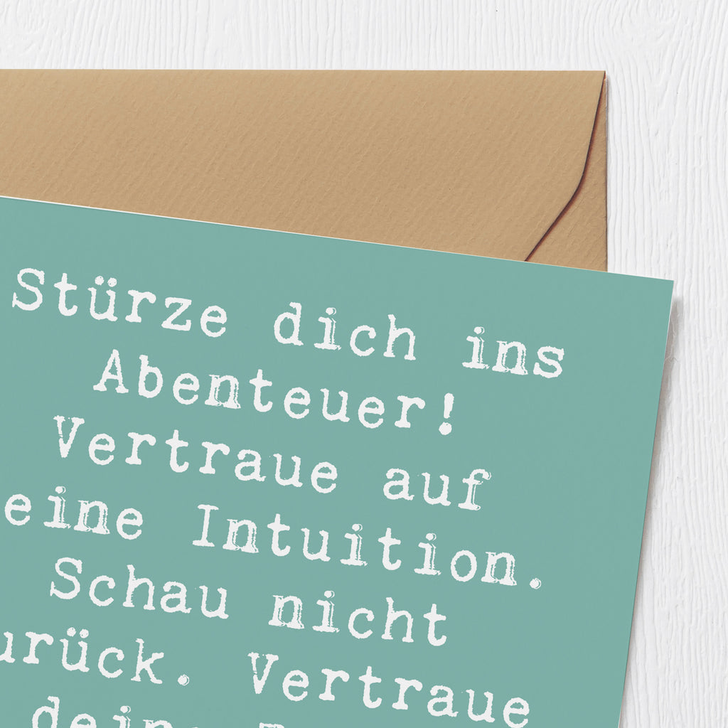 Deluxe Karte Spruch Tapferkeit und Intuition Karte, Grußkarte, Klappkarte, Einladungskarte, Glückwunschkarte, Hochzeitskarte, Geburtstagskarte, Hochwertige Grußkarte, Hochwertige Klappkarte