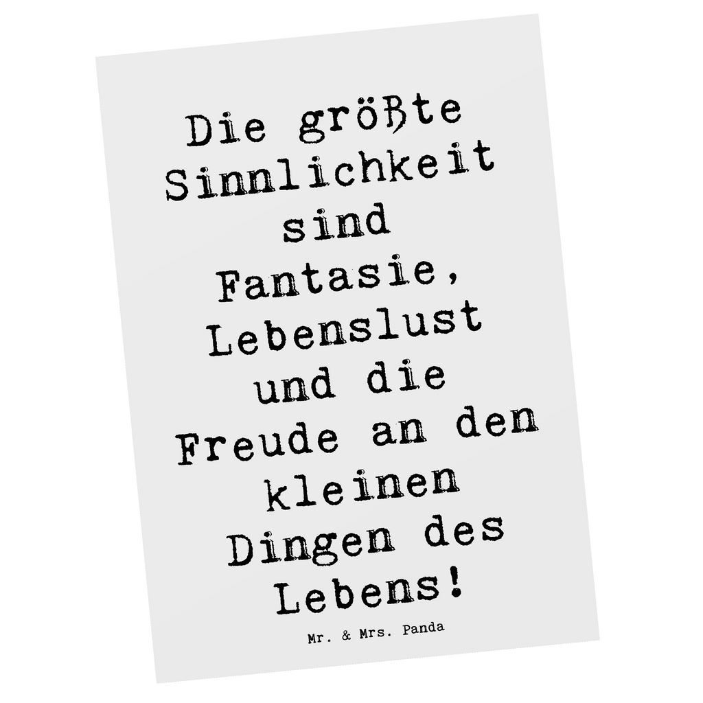 Postkarte Spruch Sinnlichkeit und Freude Postkarte, Karte, Geschenkkarte, Grußkarte, Einladung, Ansichtskarte, Geburtstagskarte, Einladungskarte, Dankeskarte, Ansichtskarten, Einladung Geburtstag, Einladungskarten Geburtstag