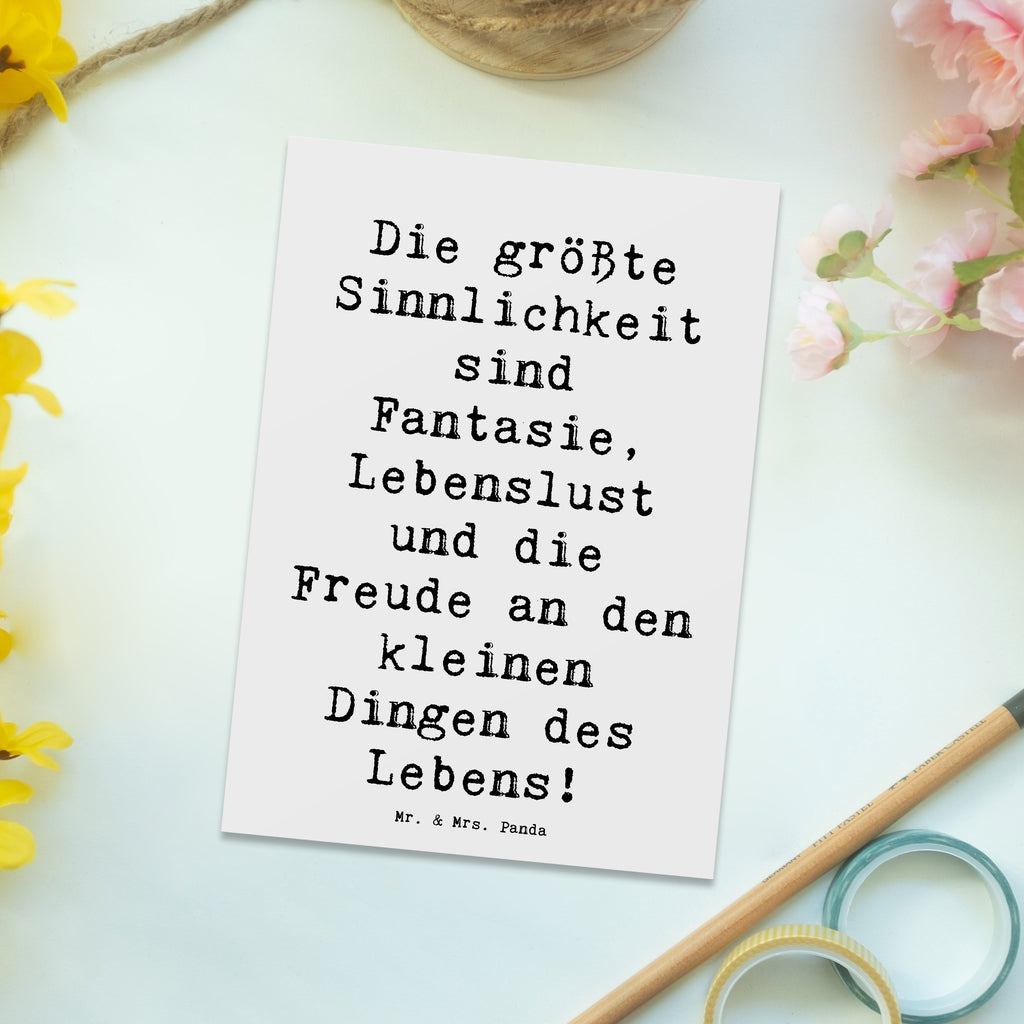 Postkarte Spruch Sinnlichkeit und Freude Postkarte, Karte, Geschenkkarte, Grußkarte, Einladung, Ansichtskarte, Geburtstagskarte, Einladungskarte, Dankeskarte, Ansichtskarten, Einladung Geburtstag, Einladungskarten Geburtstag