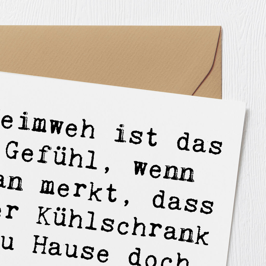 Deluxe Karte Spruch Heimweh Kühlschrank Karte, Grußkarte, Klappkarte, Einladungskarte, Glückwunschkarte, Hochzeitskarte, Geburtstagskarte, Hochwertige Grußkarte, Hochwertige Klappkarte