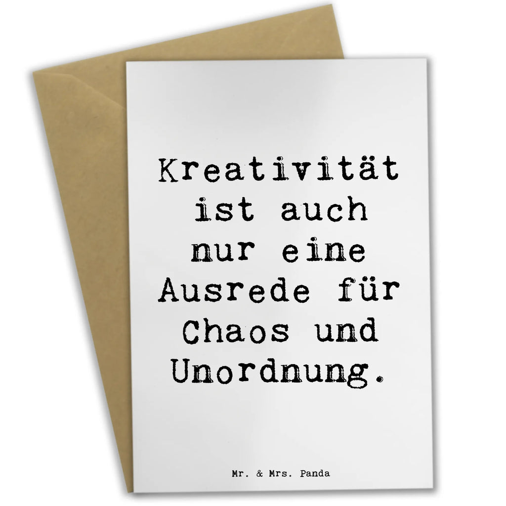 Grußkarte Spruch Kreativität und Chaos Grußkarte, Klappkarte, Einladungskarte, Glückwunschkarte, Hochzeitskarte, Geburtstagskarte, Karte, Ansichtskarten