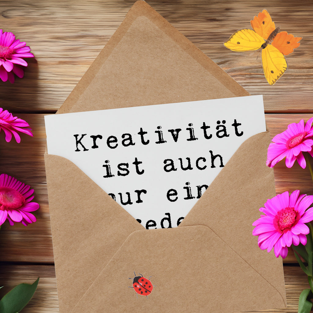 Deluxe Karte Spruch Kreativität und Chaos Karte, Grußkarte, Klappkarte, Einladungskarte, Glückwunschkarte, Hochzeitskarte, Geburtstagskarte, Hochwertige Grußkarte, Hochwertige Klappkarte