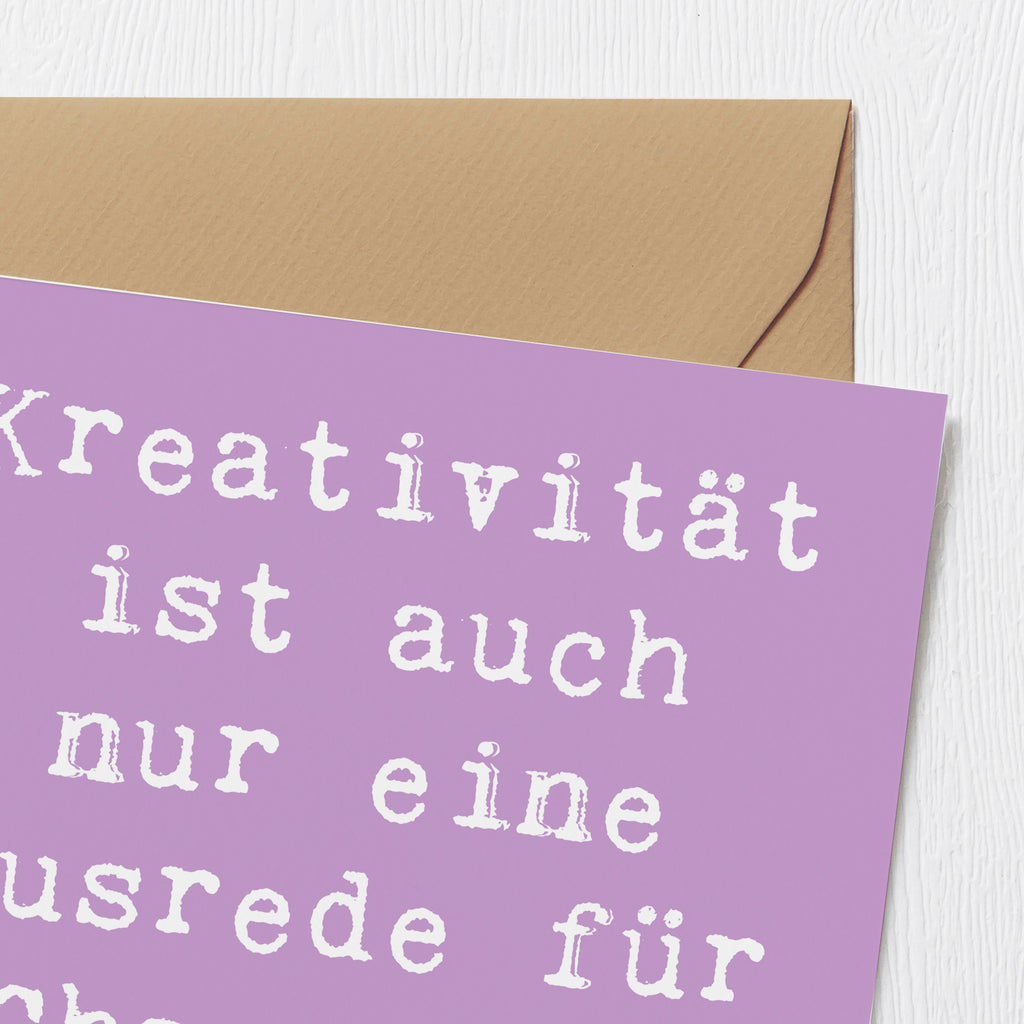 Deluxe Karte Spruch Kreativität und Chaos Karte, Grußkarte, Klappkarte, Einladungskarte, Glückwunschkarte, Hochzeitskarte, Geburtstagskarte, Hochwertige Grußkarte, Hochwertige Klappkarte