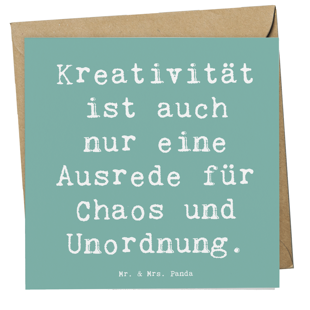 Deluxe Karte Spruch Kreativität und Chaos Karte, Grußkarte, Klappkarte, Einladungskarte, Glückwunschkarte, Hochzeitskarte, Geburtstagskarte, Hochwertige Grußkarte, Hochwertige Klappkarte