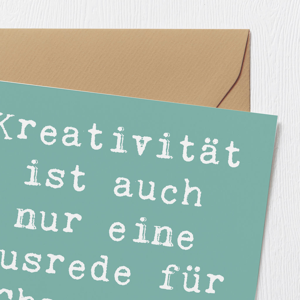 Deluxe Karte Spruch Kreativität und Chaos Karte, Grußkarte, Klappkarte, Einladungskarte, Glückwunschkarte, Hochzeitskarte, Geburtstagskarte, Hochwertige Grußkarte, Hochwertige Klappkarte