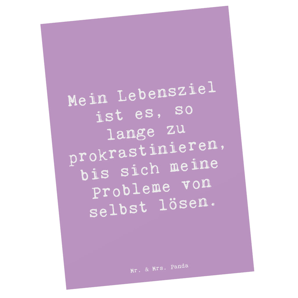 Postkarte Spruch Lebensziele Prokrastination Postkarte, Karte, Geschenkkarte, Grußkarte, Einladung, Ansichtskarte, Geburtstagskarte, Einladungskarte, Dankeskarte, Ansichtskarten, Einladung Geburtstag, Einladungskarten Geburtstag