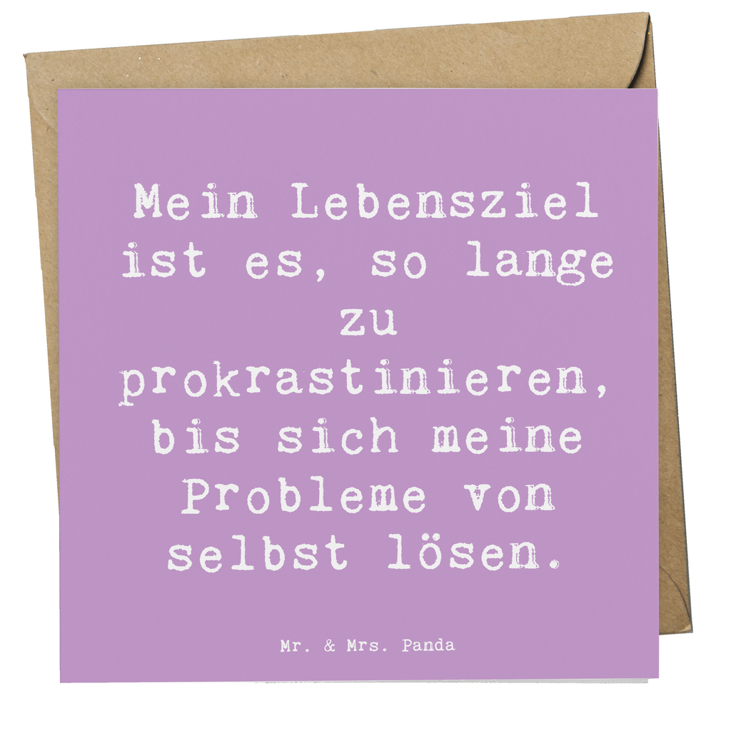 Deluxe Karte Spruch Lebensziele Prokrastination Karte, Grußkarte, Klappkarte, Einladungskarte, Glückwunschkarte, Hochzeitskarte, Geburtstagskarte, Hochwertige Grußkarte, Hochwertige Klappkarte