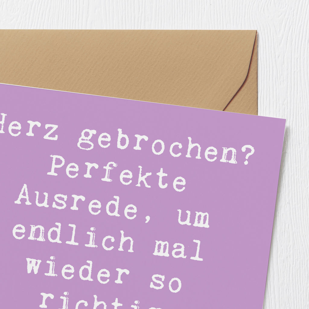 Deluxe Karte Spruch Liebeskummer Tröster Karte, Grußkarte, Klappkarte, Einladungskarte, Glückwunschkarte, Hochzeitskarte, Geburtstagskarte, Hochwertige Grußkarte, Hochwertige Klappkarte