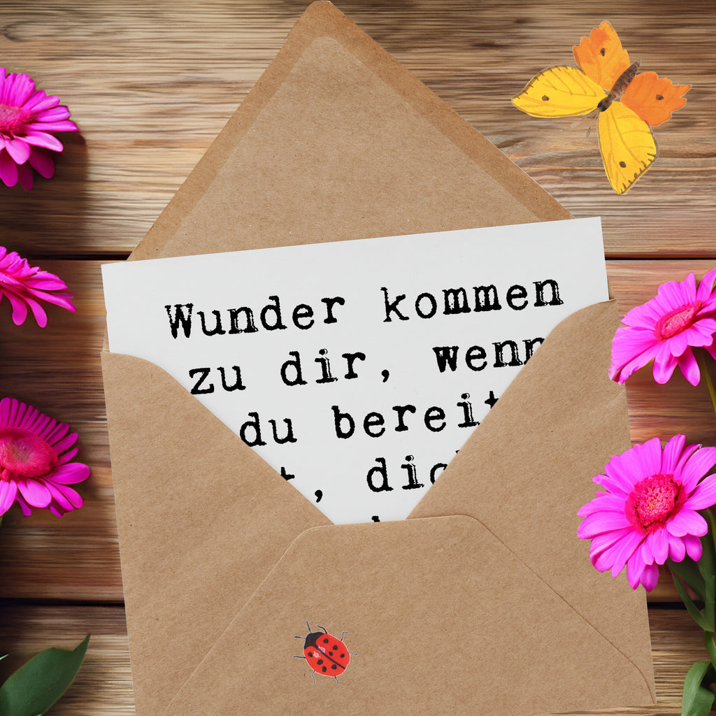 Deluxe Karte Spruch Wunder Hingabe Karte, Grußkarte, Klappkarte, Einladungskarte, Glückwunschkarte, Hochzeitskarte, Geburtstagskarte, Hochwertige Grußkarte, Hochwertige Klappkarte