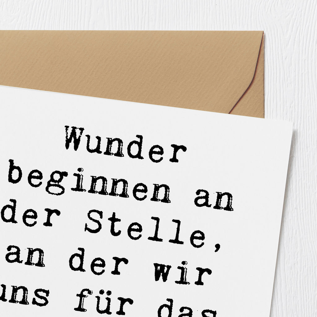 Deluxe Karte Spruch Wunder beginnen Karte, Grußkarte, Klappkarte, Einladungskarte, Glückwunschkarte, Hochzeitskarte, Geburtstagskarte, Hochwertige Grußkarte, Hochwertige Klappkarte