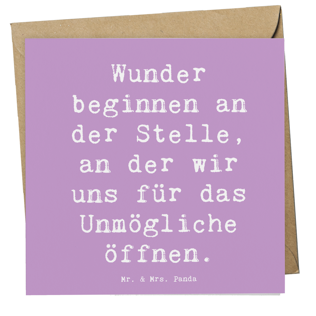 Deluxe Karte Spruch Wunder beginnen Karte, Grußkarte, Klappkarte, Einladungskarte, Glückwunschkarte, Hochzeitskarte, Geburtstagskarte, Hochwertige Grußkarte, Hochwertige Klappkarte