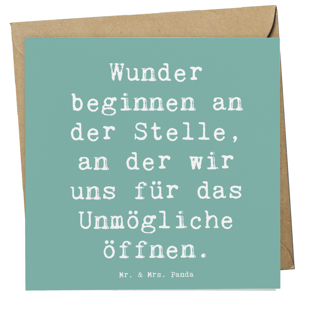 Deluxe Karte Spruch Wunder beginnen Karte, Grußkarte, Klappkarte, Einladungskarte, Glückwunschkarte, Hochzeitskarte, Geburtstagskarte, Hochwertige Grußkarte, Hochwertige Klappkarte