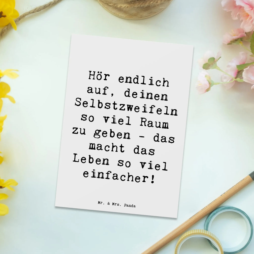 Postkarte Spruch Zweifel an sich selbst Postkarte, Karte, Geschenkkarte, Grußkarte, Einladung, Ansichtskarte, Geburtstagskarte, Einladungskarte, Dankeskarte, Ansichtskarten, Einladung Geburtstag, Einladungskarten Geburtstag