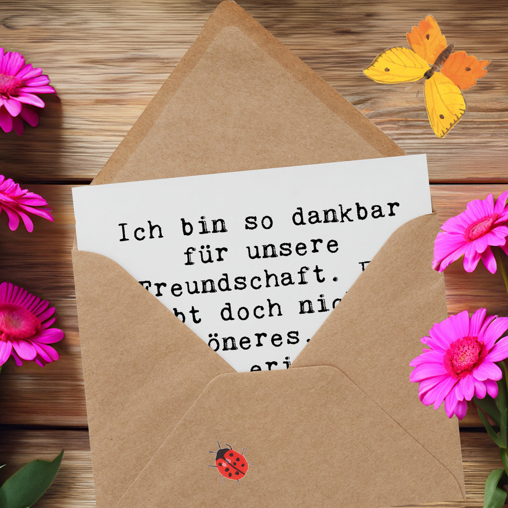 Deluxe Karte Spruch Dankbarkeit für Freundschaft Karte, Grußkarte, Klappkarte, Einladungskarte, Glückwunschkarte, Hochzeitskarte, Geburtstagskarte, Hochwertige Grußkarte, Hochwertige Klappkarte