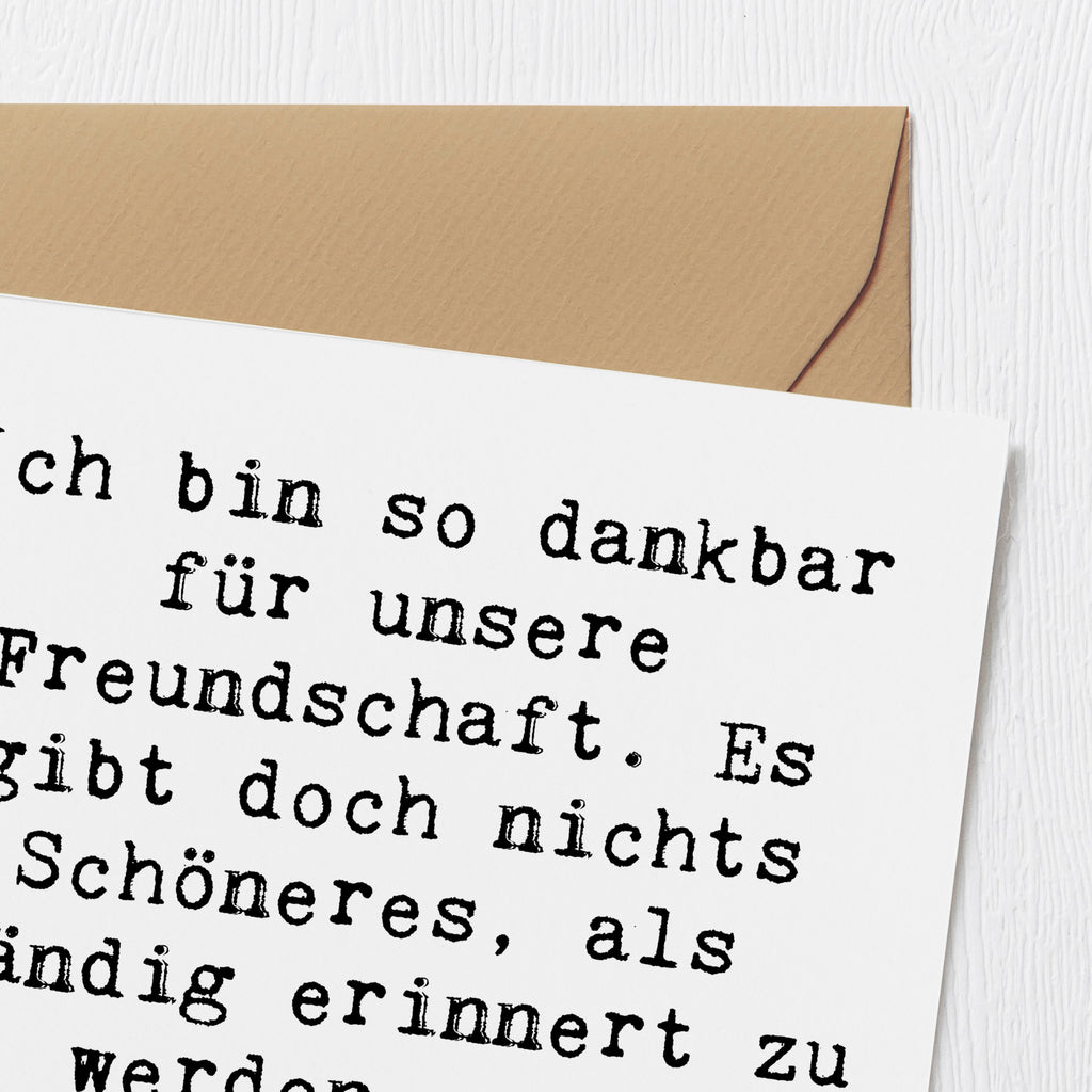 Deluxe Karte Spruch Dankbarkeit für Freundschaft Karte, Grußkarte, Klappkarte, Einladungskarte, Glückwunschkarte, Hochzeitskarte, Geburtstagskarte, Hochwertige Grußkarte, Hochwertige Klappkarte