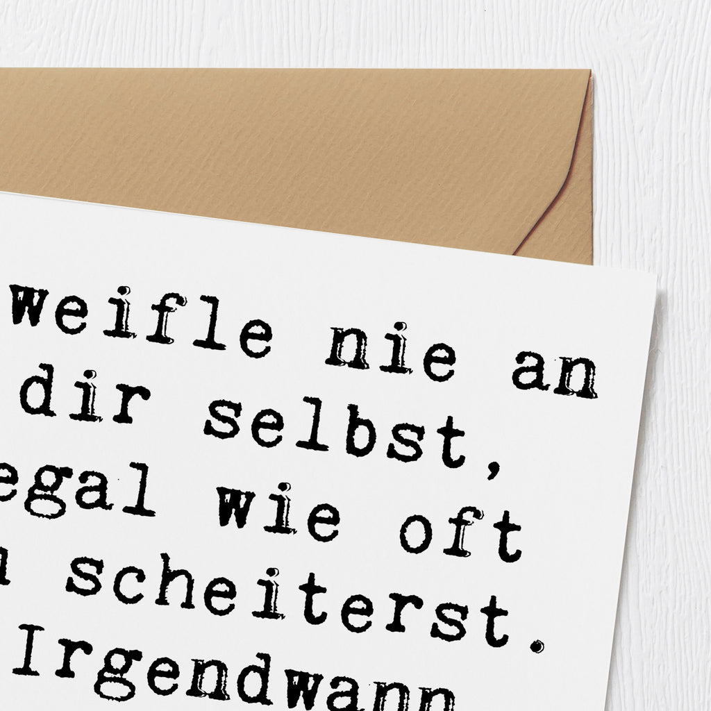 Deluxe Karte Spruch Glaube an sich selbst Karte, Grußkarte, Klappkarte, Einladungskarte, Glückwunschkarte, Hochzeitskarte, Geburtstagskarte, Hochwertige Grußkarte, Hochwertige Klappkarte