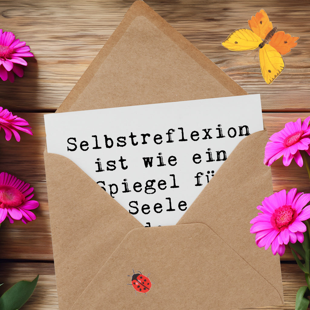 Deluxe Karte Spruch Selbstreflexion Spiegel Karte, Grußkarte, Klappkarte, Einladungskarte, Glückwunschkarte, Hochzeitskarte, Geburtstagskarte, Hochwertige Grußkarte, Hochwertige Klappkarte