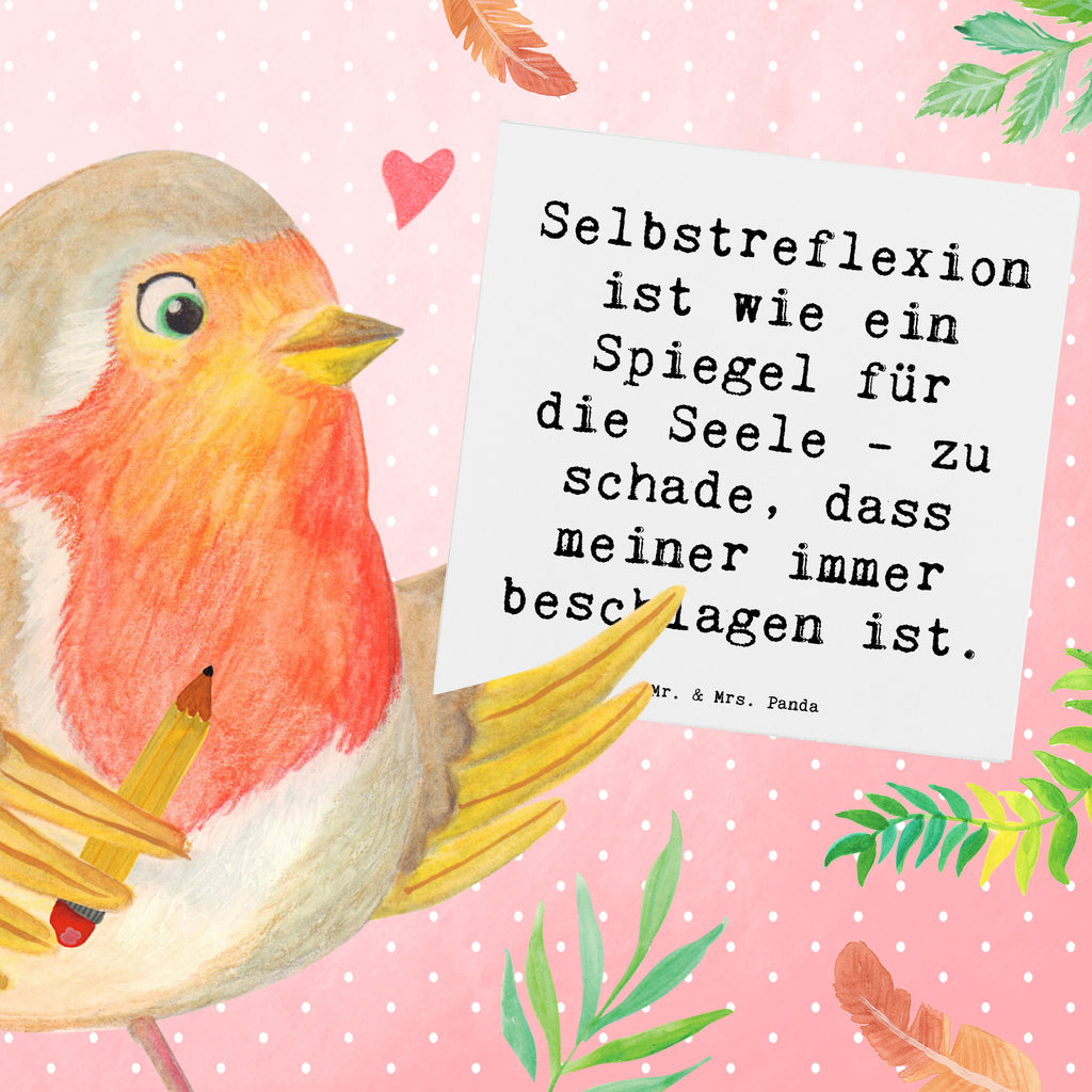 Deluxe Karte Spruch Selbstreflexion Spiegel Karte, Grußkarte, Klappkarte, Einladungskarte, Glückwunschkarte, Hochzeitskarte, Geburtstagskarte, Hochwertige Grußkarte, Hochwertige Klappkarte