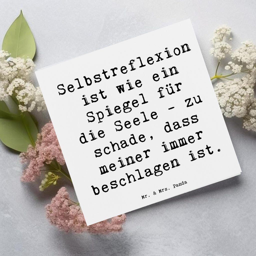 Deluxe Karte Spruch Selbstreflexion Spiegel Karte, Grußkarte, Klappkarte, Einladungskarte, Glückwunschkarte, Hochzeitskarte, Geburtstagskarte, Hochwertige Grußkarte, Hochwertige Klappkarte