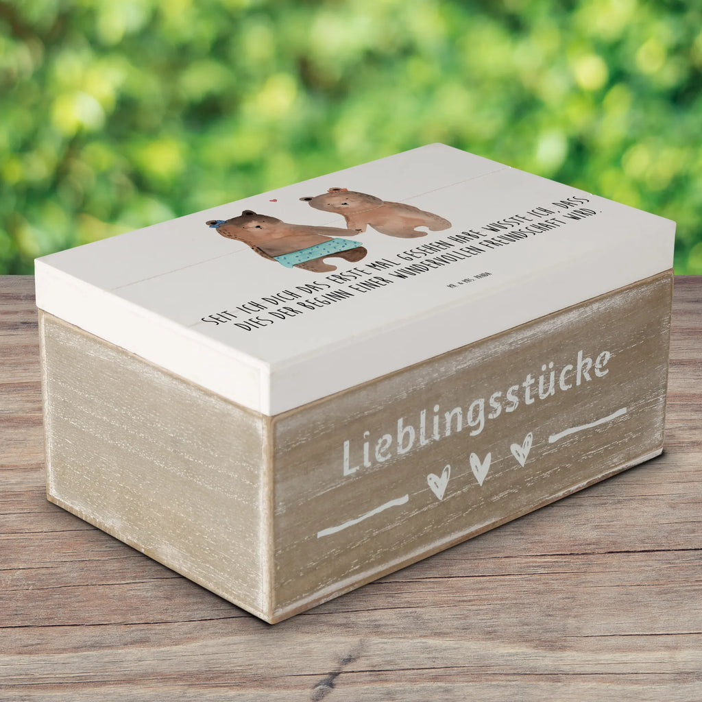 Holzkiste Neue Freunde finden Holzkiste, Kiste, Schatzkiste, Truhe, Schatulle, XXL, Erinnerungsbox, Erinnerungskiste, Dekokiste, Aufbewahrungsbox, Geschenkbox, Geschenkdose