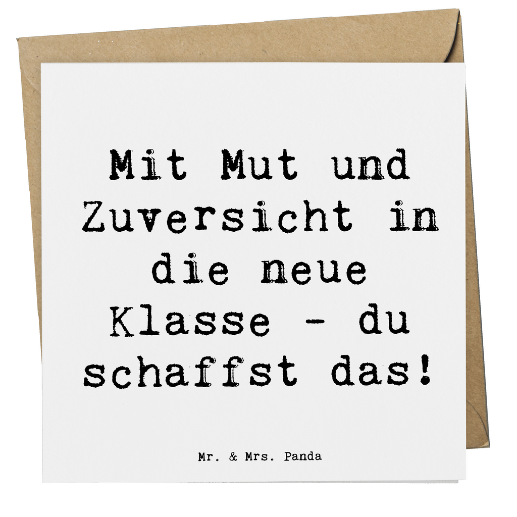 Deluxe Karte Spruch Erster Schultag Mut und Zuversicht Karte, Grußkarte, Klappkarte, Einladungskarte, Glückwunschkarte, Hochzeitskarte, Geburtstagskarte, Hochwertige Grußkarte, Hochwertige Klappkarte